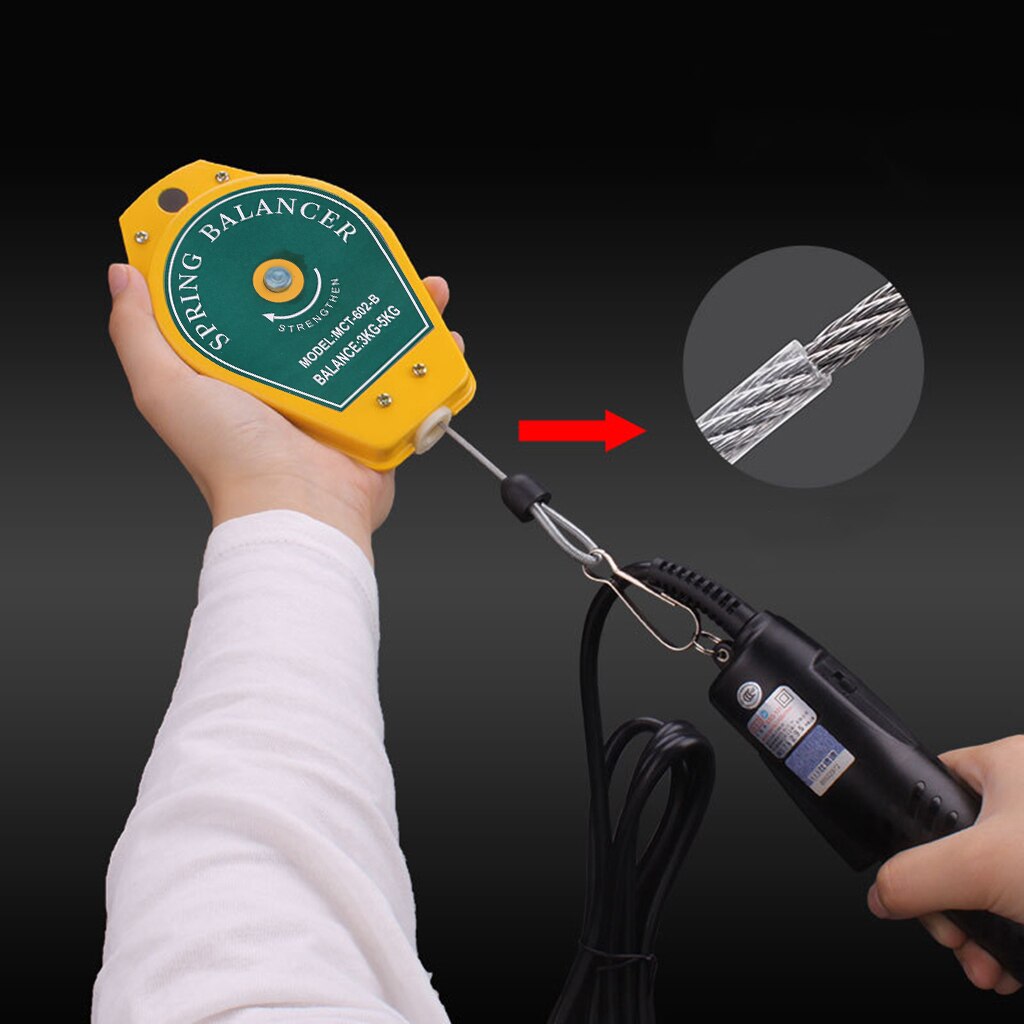 Bilanciatore a molla retrattile cacciavite appeso chiave dinamometrica appendiabiti corda in acciaio portautensili di misurazione bilancia ergonomica