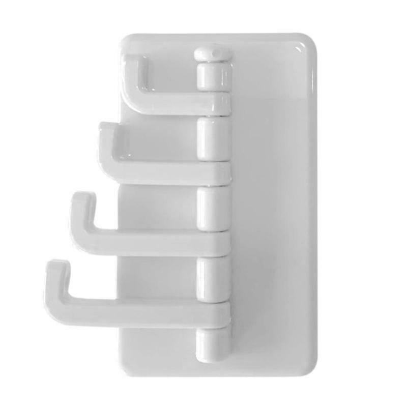 4 Hook Self Adhesive Wall Hooks Clear Strong Sticky Heavy Removable Blue/White: Light Grey