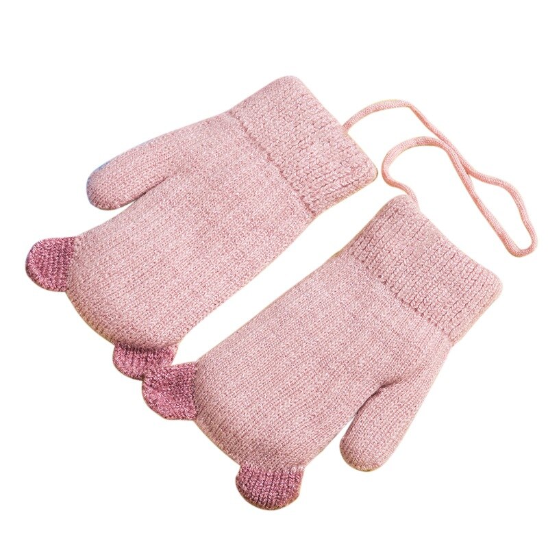 betroffen Vlies Handschuhe freundlicher Baby Mädchen Ich bin Freien Super warm Volle Finger Nette Fäustlinge Mit Nacken Schnur Herbst Winter Wolle Handschuhe neue: P