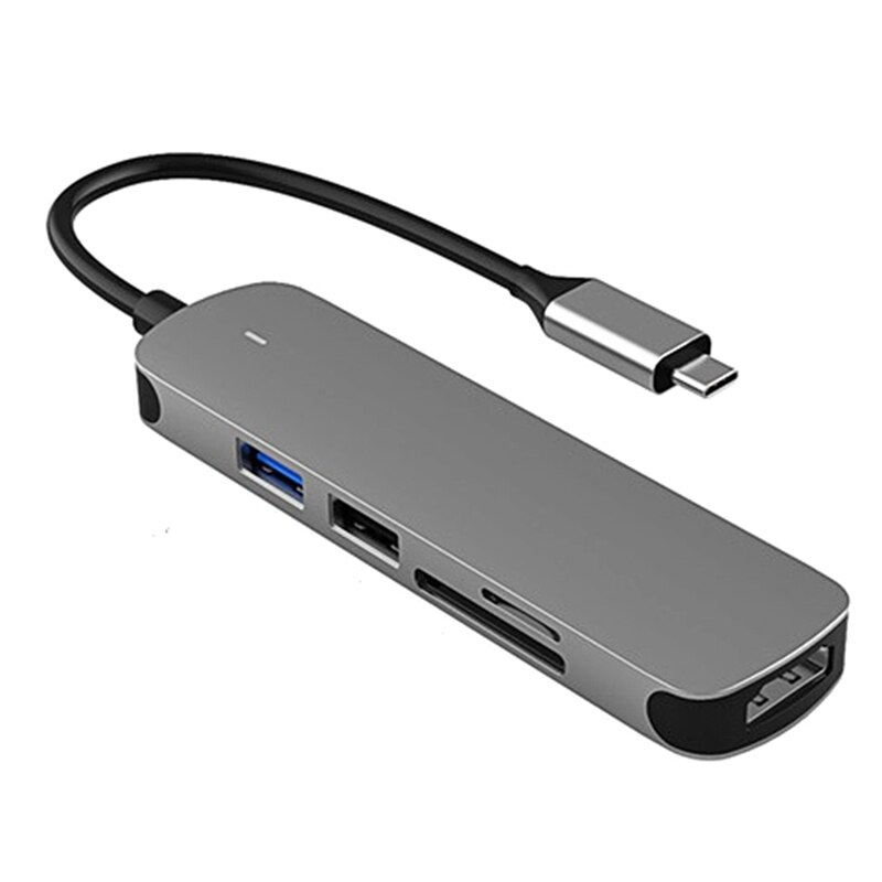 TYPE-C 5 in 1 Hub multifunzionale del taccuino della stazione di aggancio USB2.0 + 3.0/TF/SD/HDMI 4K30HZ