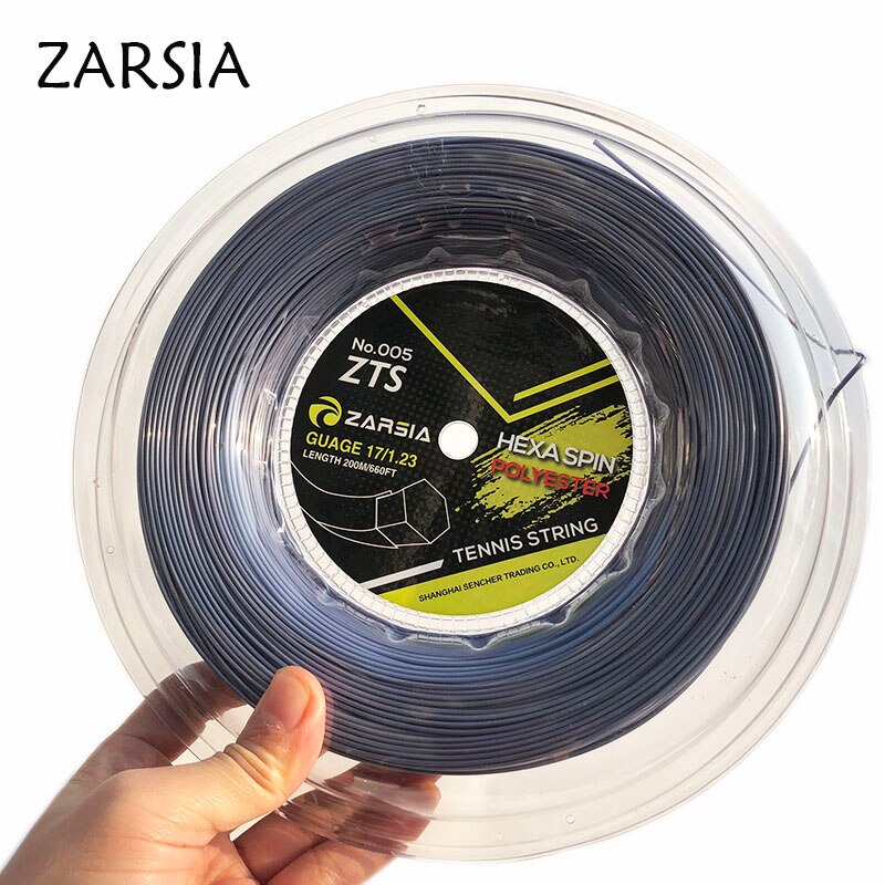 1 Reel 200M Echt Zarsia Hexagon Tennis String Reel Tennis String, Gemaakt In Taiwan, hex Spin Polyester Snaren