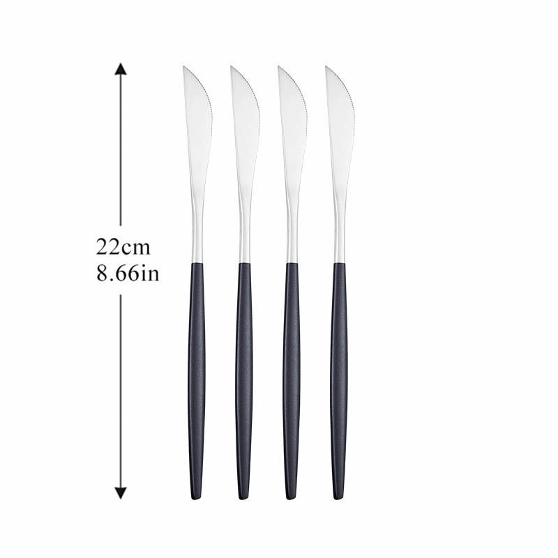 4Pcs Cutlery Dinnerware Set Stainless Steel Dinner Knife Cutlery Set Kitchen Complete Dinner Knife Tableware Set Golden Cutlery