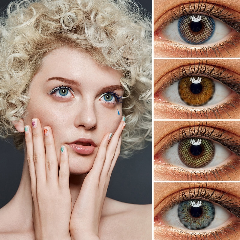 1pair Colorful Contact lenses for eyes Cosmetic Natural Color Coloured