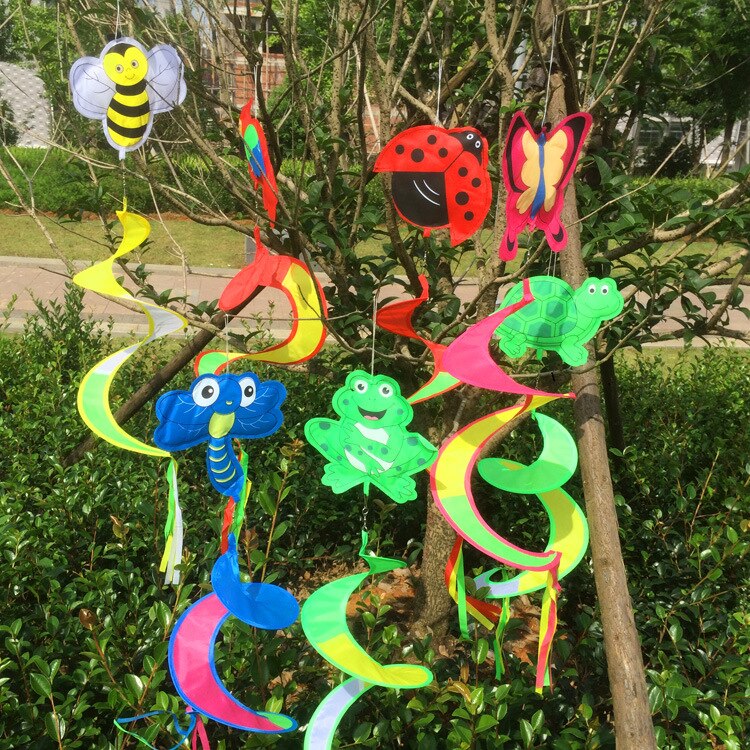 5 unids/lote Animal espiral al aire libre colorido molino viento Spinner césped jardín patio decoración al aire libre viento Spinners