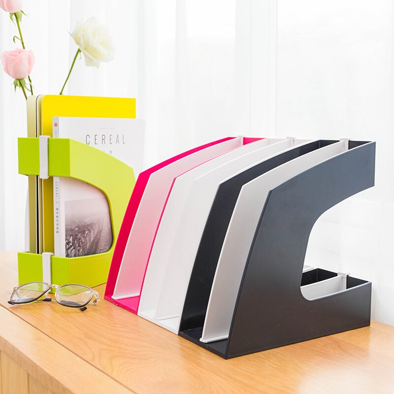 Create easy color file column file rack data rack office desktop folder storage box shelf box frame basket student supplies smal