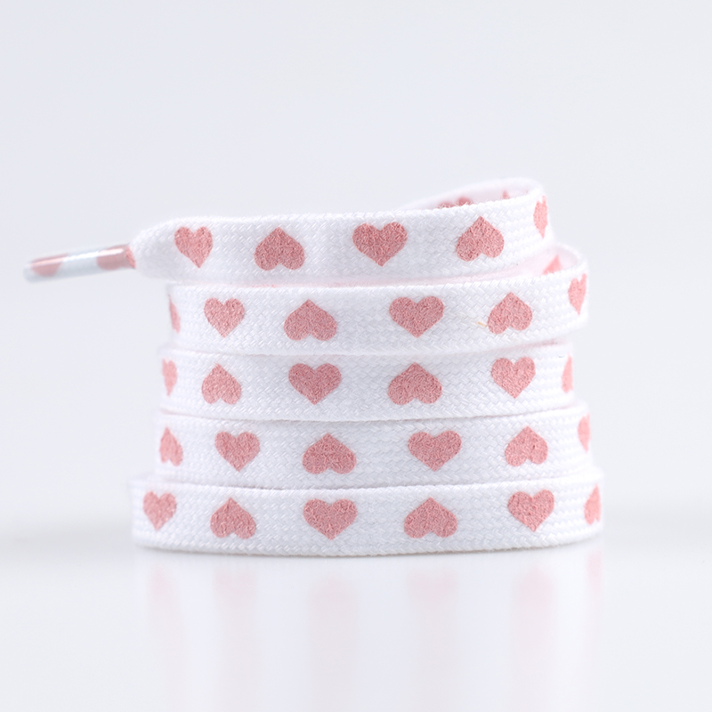 Nuevos cordones planos de corazón de amor para zapatillas de deporte para hombre y mujer adecuados para AJ/AF1 cordones de lona altos cordones deportivos para zapatos: Oro / 100 cm