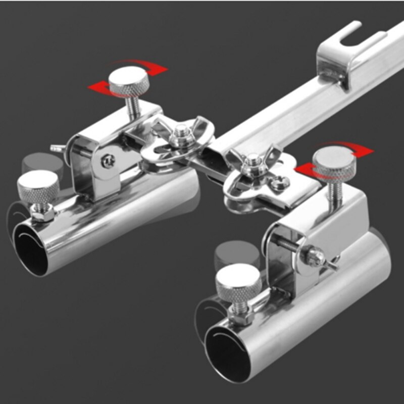 Fiskekasse fiskestolbeslag universal dobbelt hoved dobbelt stang fortykning fiskestang tilbehør til rackstang