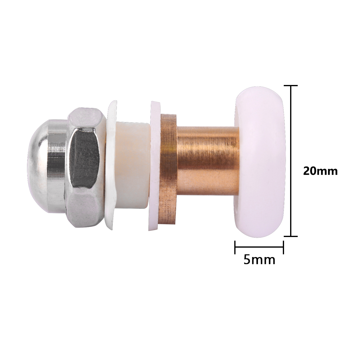 Shower Door Rollers Wheel Set Bathroom Glass Door Replacement Part Runner Sliding Shower Door Roller Wheel-Roller: WHITE