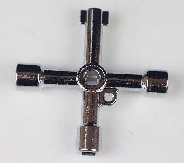 Multifunction Universal Triangle Wrench Key Plumber Keys Triangle For Gas Electric Meter Cabinets Bleed Radiators: silver Sixcorners