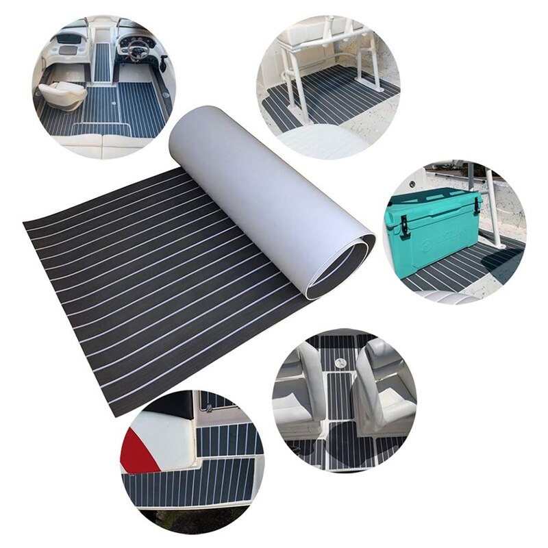 Self-Adhesive EVA Foam Teak Decking Yacht Marine Flooring Synthetic Boat Floor Mat 2400X450X6mm