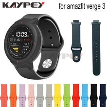 Correa de silicona suave para el reloj Huami Amazfit Verge 3, correa de silicona suave, correa de reloj de repuesto, correas de pulsera, banda deportiva