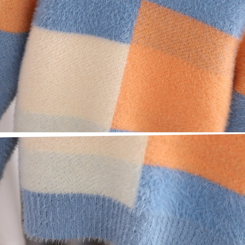 Børn baby drenge sweatere colour block strik pullover casual langærmede børne toppe småbørn piger tøj piger mohair sweater