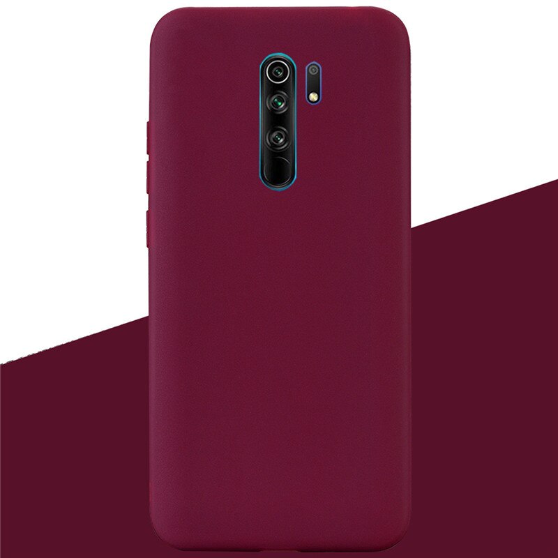 Silicone Case For Redmi 9 Case Soft Silicone Back Cover TPU Case on For Xiaomi Redmi 9 Redmi9 TPU For Xiaomi Redmi 9 Phone Cases: 10 Wine Red
