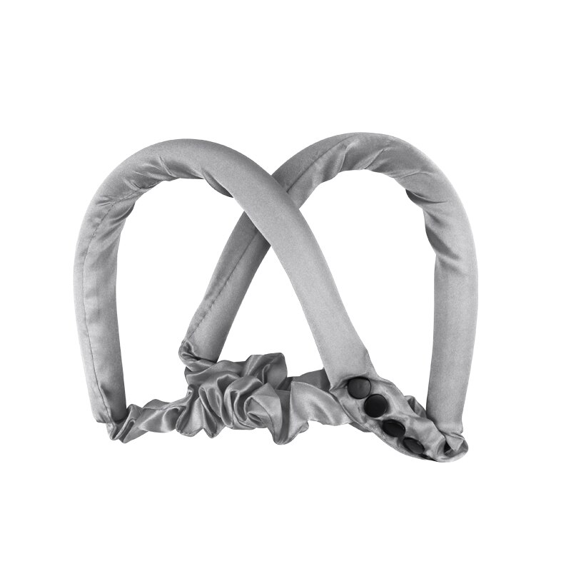 Heatless Curl Ribbon Silk Curling Ribbon Hair For Women Hair Curl Heatless Curling Rod Headband Lazy Curler: Gray