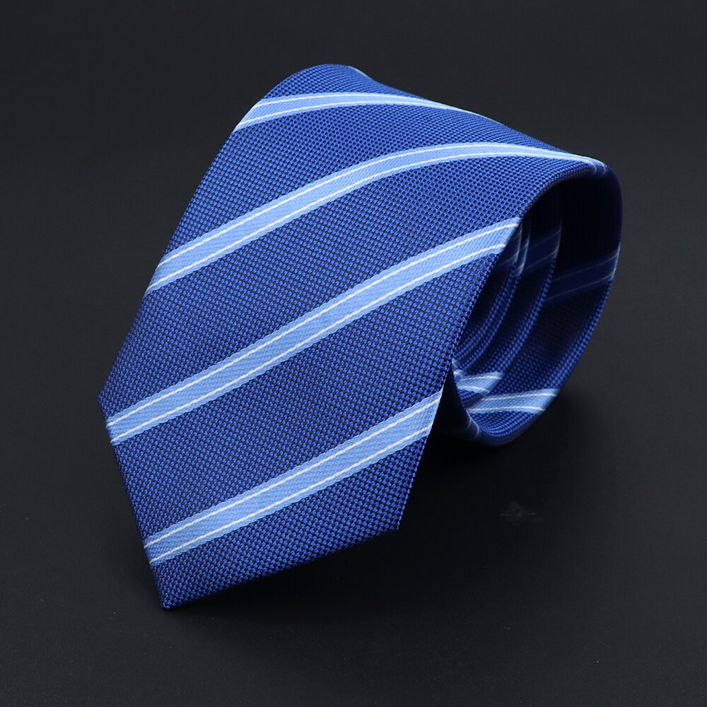 Corbata de punto a rayas para hombre, corbatas suaves clásicas de , tejido Jacquard de poliéster, accesorios de uso diario, Azul, Negro, Rojo, rosa,
