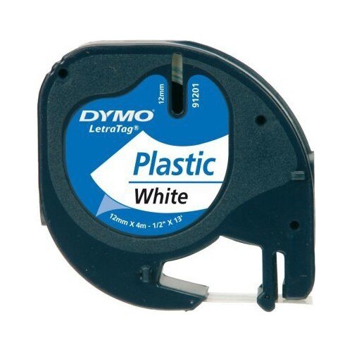 Dymo Tape Letratag Plastic Label 12Mm X 4M