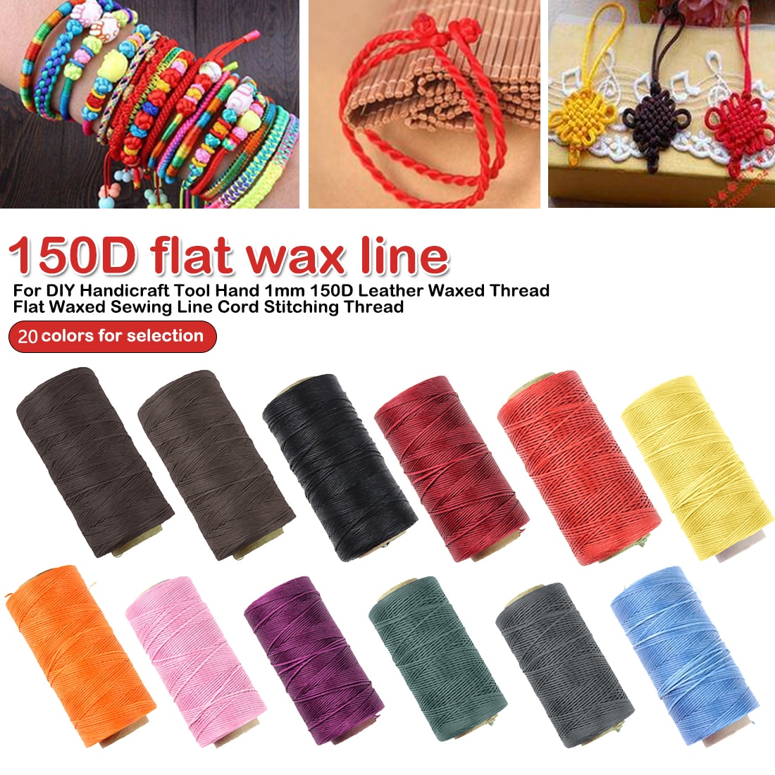 Durable 150D Leather Waxed Thread Cord for DIY Handicraft Tool Hand Stitching Thread Sewing Accessories