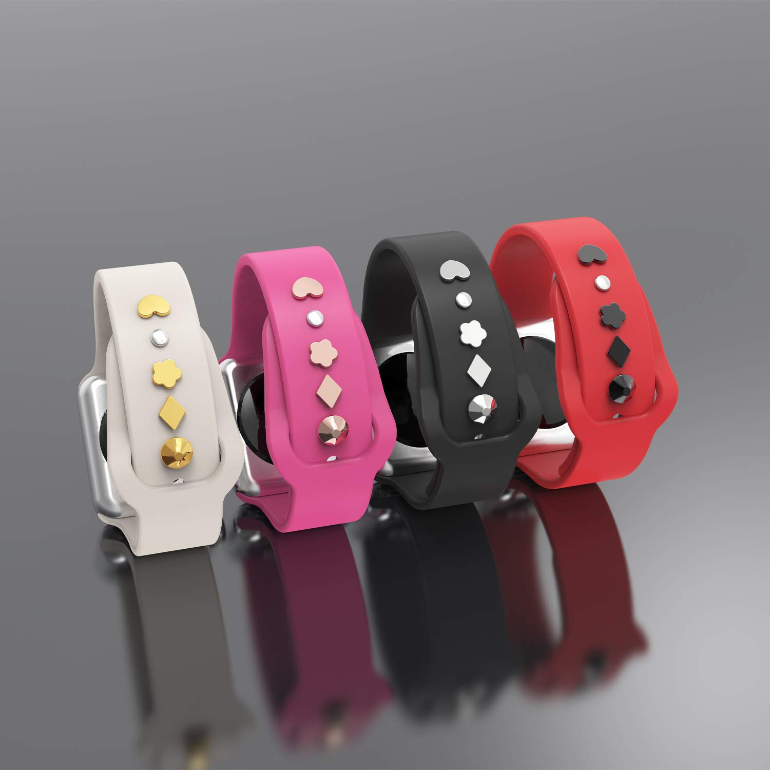 Siliconen band sieraden bedels voor Apple horlogeband/Galaxy horloge 4/klassieke armband metalen decoratie voor iWatch serie 7 6 5 3 se