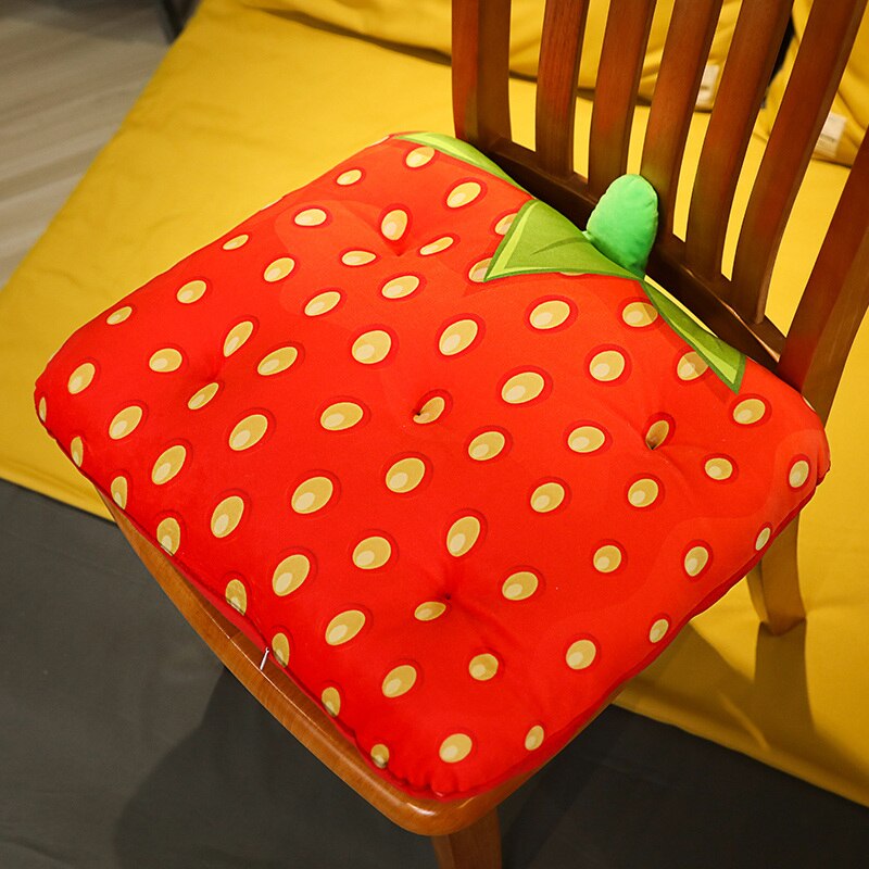 3d kawaii simulation vandmelon citron frugt blød pude plys sødt legetøj sofa pude fyldt hjem bil dekoration børn pige: Jordbær / 35cm