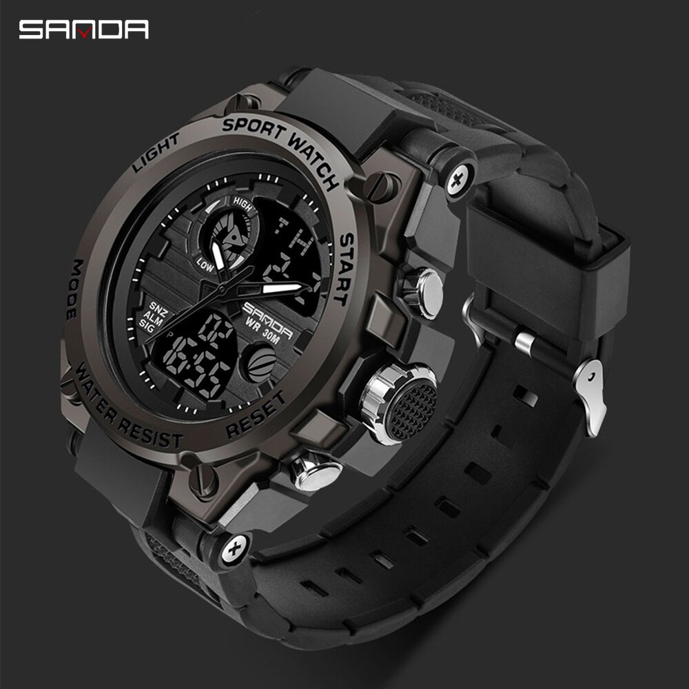 Reloj Digital SANDA estilo G para hombre, relojes deportivos militares con fecha, reloj de pulsera electrónico resistente al agua, reloj para hombre Orologio da uomo 739
