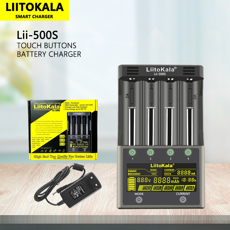 LiitoKala Lii-S12 Lii-S8 Lii-PD4 Lii-PD2 Lii-500S 3.7V 18650 18350 Battery Charger Auto-Polarity Detect 26650 21700 1.2V AA AAA: Pink