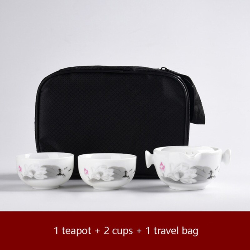 Kung fu gaiwan tekanna tekopp resa te-set inkluderar 1 kanna 2 koppar personlig kontorsrese bärbar tepåse