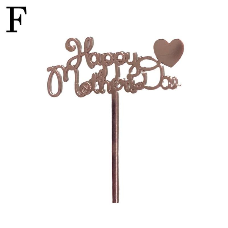 2022 Acrylic Happy Mothers Day Cake Topper Best Mom Decorating Party Decoration Flower Heart Tools Supplies Cake Cake R0h4: 6