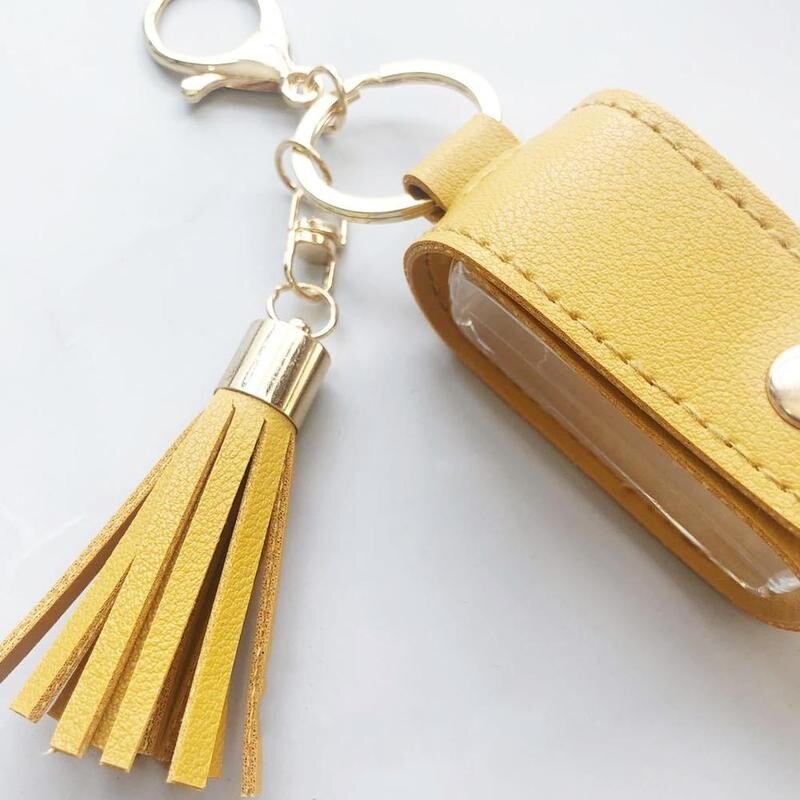 30ml Hand Sanitizer Bottle Mini Disinfectant Hands Portable Hydroalcoholic Gel Bottle Hand Sanitizer Leather Case Keychain