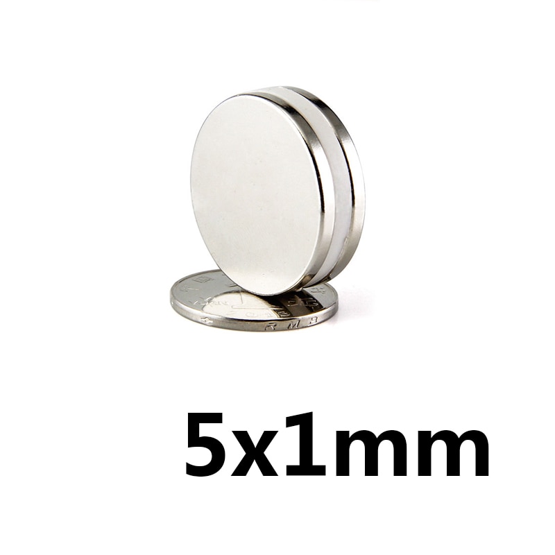 10/50/100 Stuks Dunne Neodymium Sterke Magneet 5X1Mm Permanente Kleine Ronde Magneet 5X1Mm Krachtige Magneten Disc 5*1 Mm