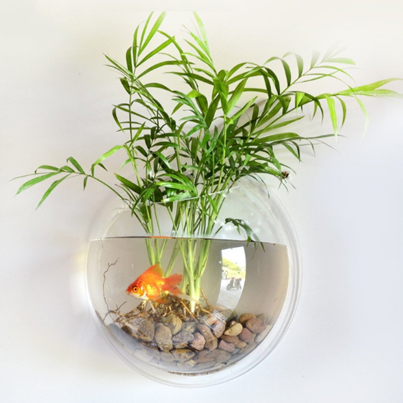 Acryl Plexiglas Fisch Schüssel Zauberstab Hängen Aquarium Wasser- Haustier Produkte Zauberstab Montieren Fisch Panzer für Betta fisch