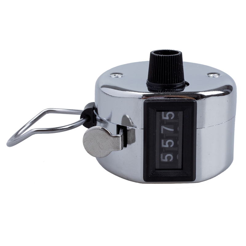 4 Digit Number Clicker Golf Hand Tally Click Counter Silver