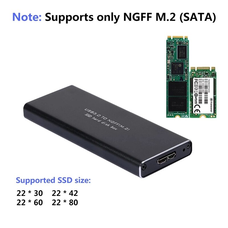 Carcasa de disco duro M.2 NGFF a USB3.0 SSD adaptador externo caja de disco duro HDD SSD carcasa soporte protocolo UASP
