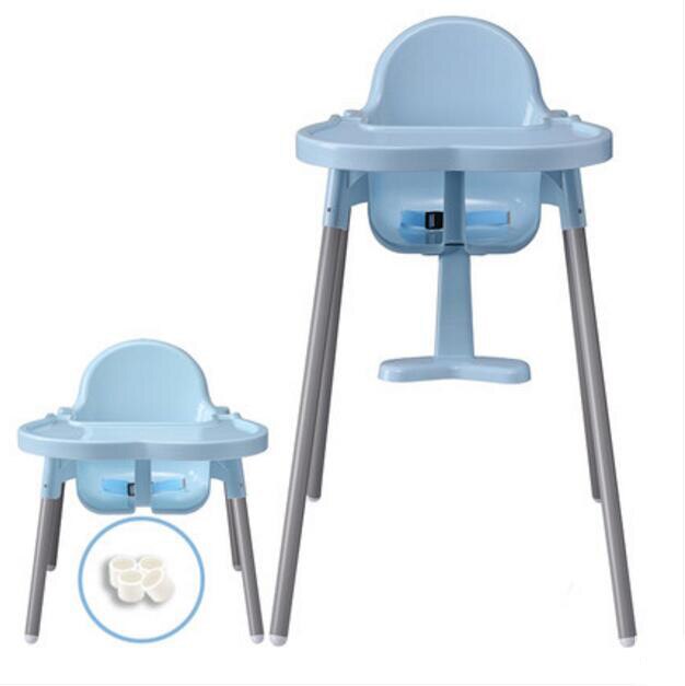 Trona de comedor para niños, silla de plástico para bebé, económica, multifunción: Azul oscuro