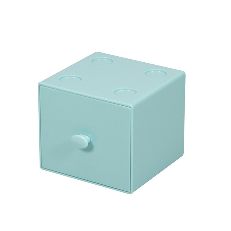 Opslag Lade Bureau Opbergdoos Bestand Puin Rack Cosmetische Kast Thuis Kantoorbenodigdheden Plastic Stapelbaar Snoep Effen Kleur: Light blue