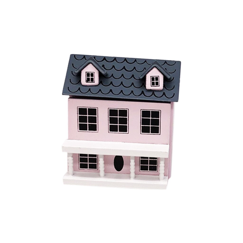 1/12 Mini Dollhouse Miniature Villa Mini House with Movable Grey Roof Toy juguetes miniature E0103: PK