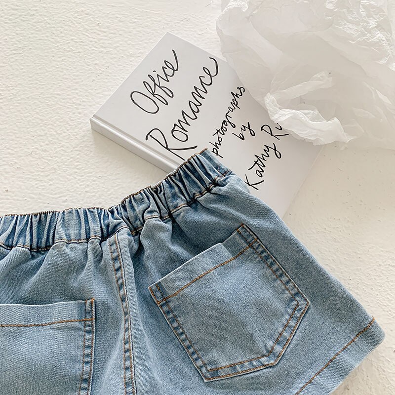2-7t jeans nederdel shorts til piger småbørn børn babytøj sommer denim plisseret nederdel shorts piger søde søde bukser