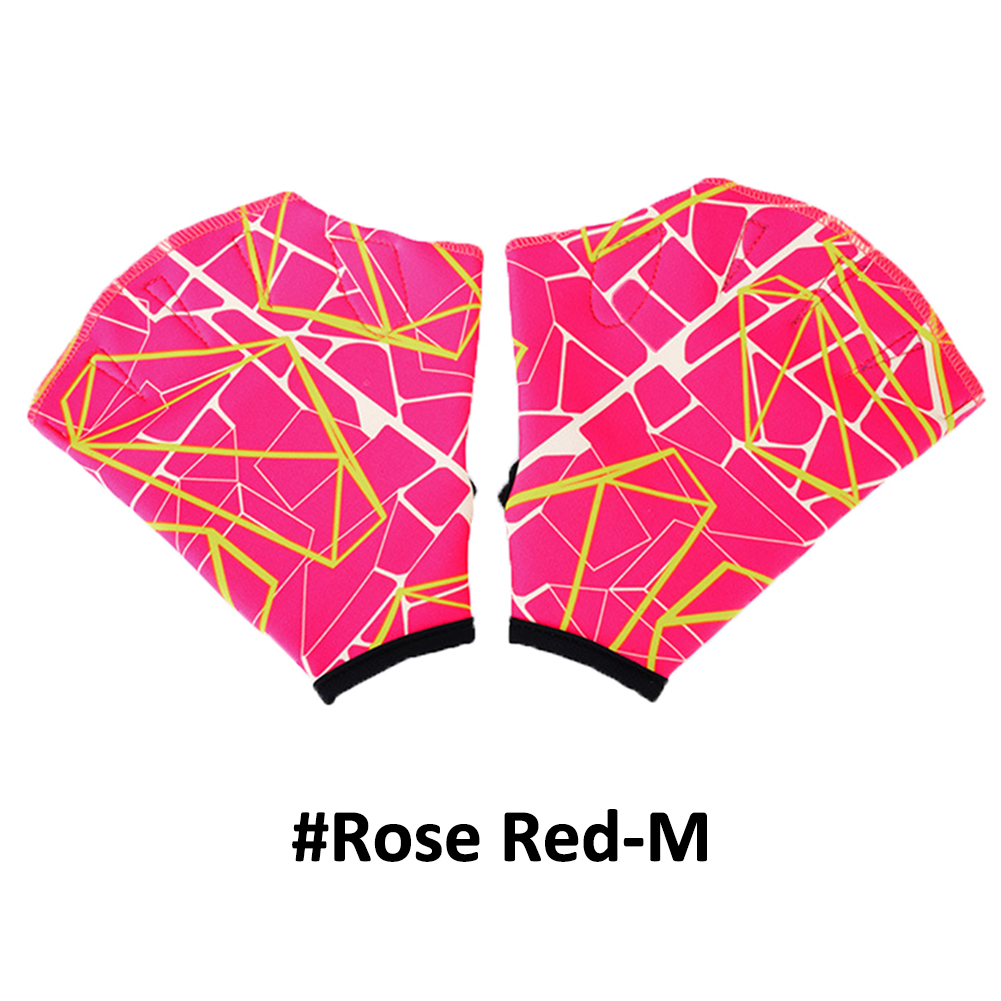 1 paire d'ailerons de natation à main, accessoire de piscine d'apprentissage, palmes de doigt, formation, gants de plongée, pagaie de piscine: Rose Red-M