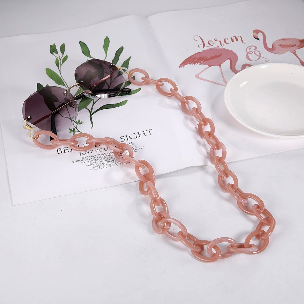 Skyrim bohême large acrylique lunettes de soleil chaîne lanière anti-dérapant lecture lunettes chaînes lunettes cordon cou sangle corde pour les femmes