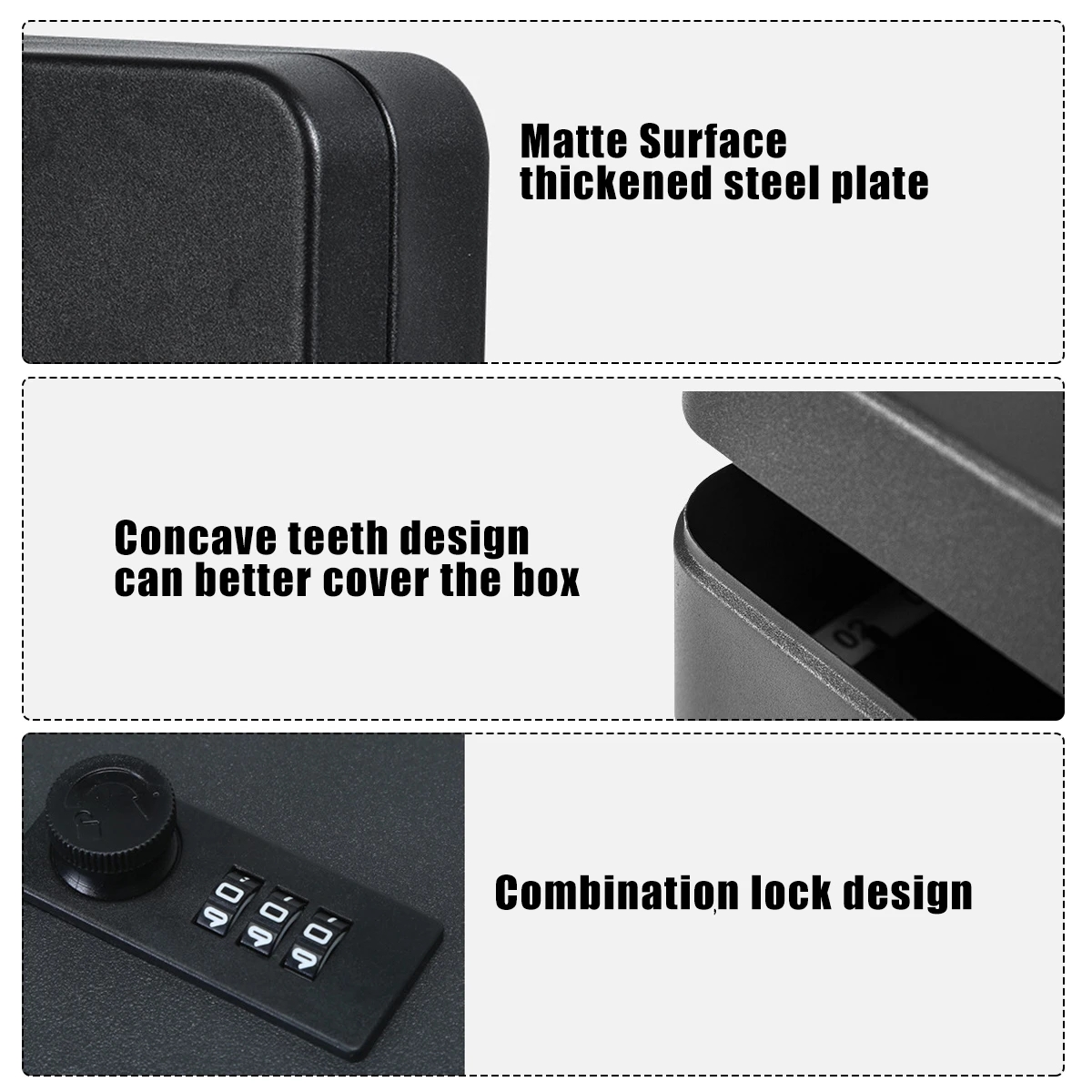 Security Car Combination Lock Metal Storage Cabinet Wall Mounted Key Safe Box Lockable Home Office Password Organizer