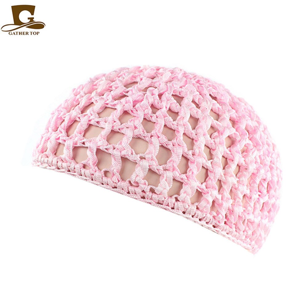 Chapeau de nuit pour femmes, bonnet de nuit, couleur unie, filet, , lot de 10 pièces: Rose