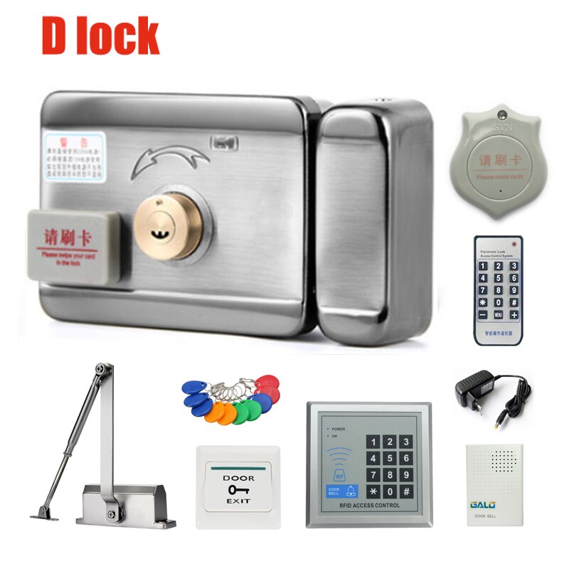 Automatic Door Closers Security System Keypad RFD Door Access Control System Wifi Access Control RFID Reader Electronic Lock Kit: D kit G