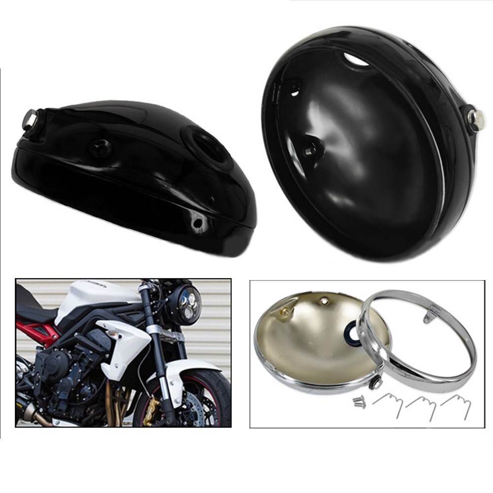 Universal 7" Led Car Motorcycle Headlight Shells 7 inch led Light Housing Bucket For KAWASAKI Honda Yamaha Chopper Cafe Racer