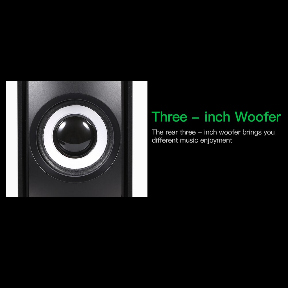 D-205 Actieve Luidspreker Computer Speaker Stereo Input Speaker Usb-Aangedreven Speaker 3.5Mm Audio Speaker Black