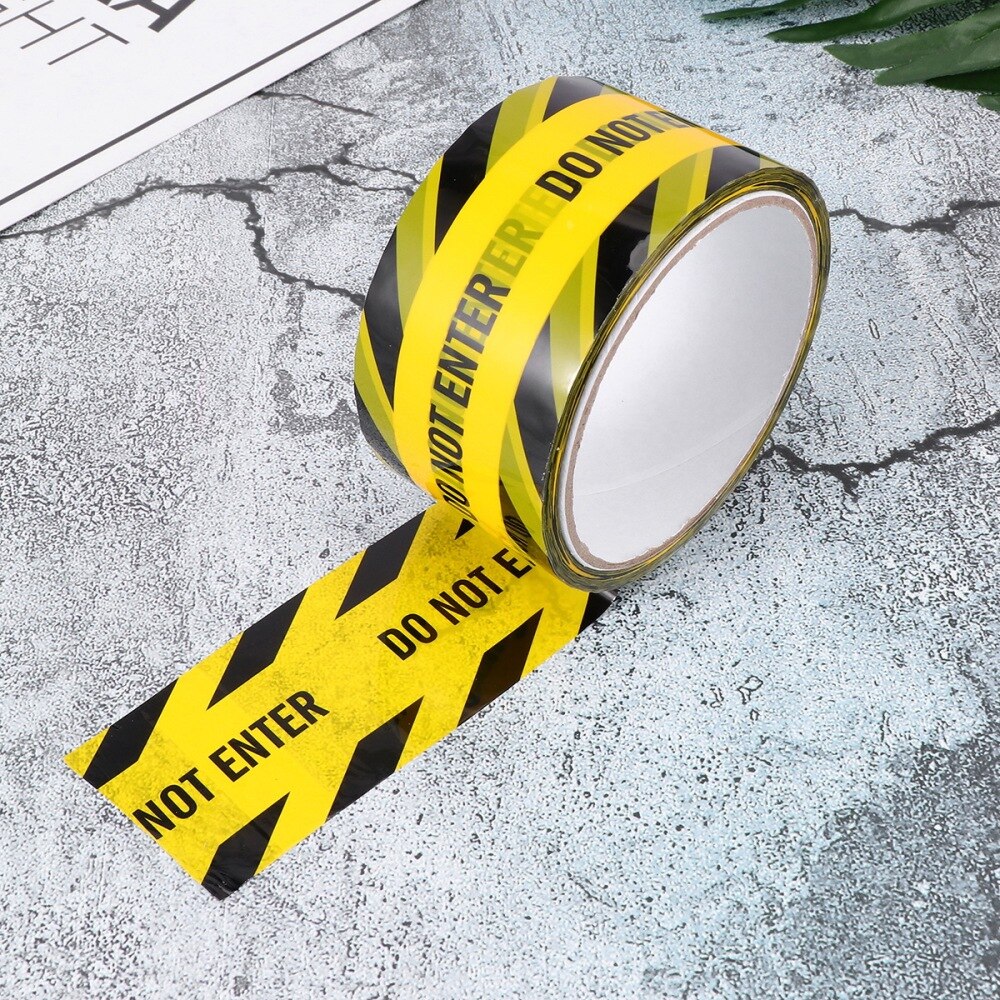 1 Roll Thank You Safety Tape Safe Self Adhesive Sticker Warning Tape Masking Tape Safety Stripes Tape for Walls Floors Pipes (Ye: Yellow  Do not enter