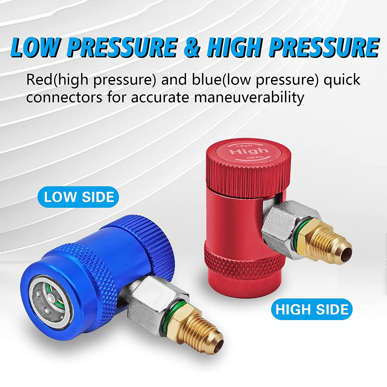 R1234yf Naar R134a Snelkoppelingsadapter Hoge Lage Zijconnector Conversie Voor R1234yf Koelmiddelsysteem Oplaadslang Fitting