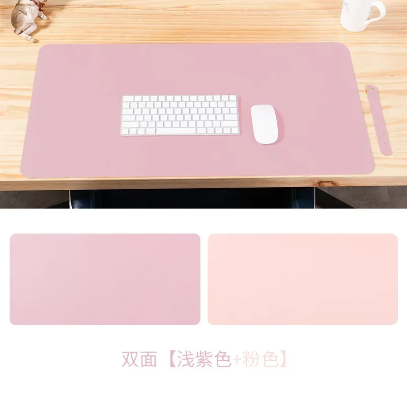 office Mouse Pad 90x45/80x40cm PC Mousepad XXL Computer Waterproof Table Pad PU Leather Large Desk Mat Double-sided: XXL / light yellow