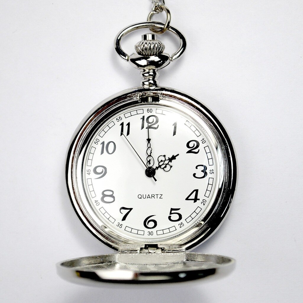 8003Smooth And Bright Retro Two-faced Pocket Watch Silver Pocket Watch With Necklace Pocket watch Two Colors To Choose: silverSmooth surface