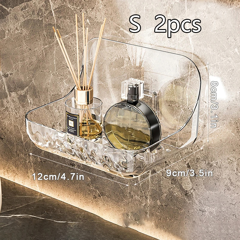 Bathroom Shelves Punch Free Wall-mounted Skin Care Products Storage Rack Toiletries Shelf Shampoo Holder Bathroom Accessories: MULTI