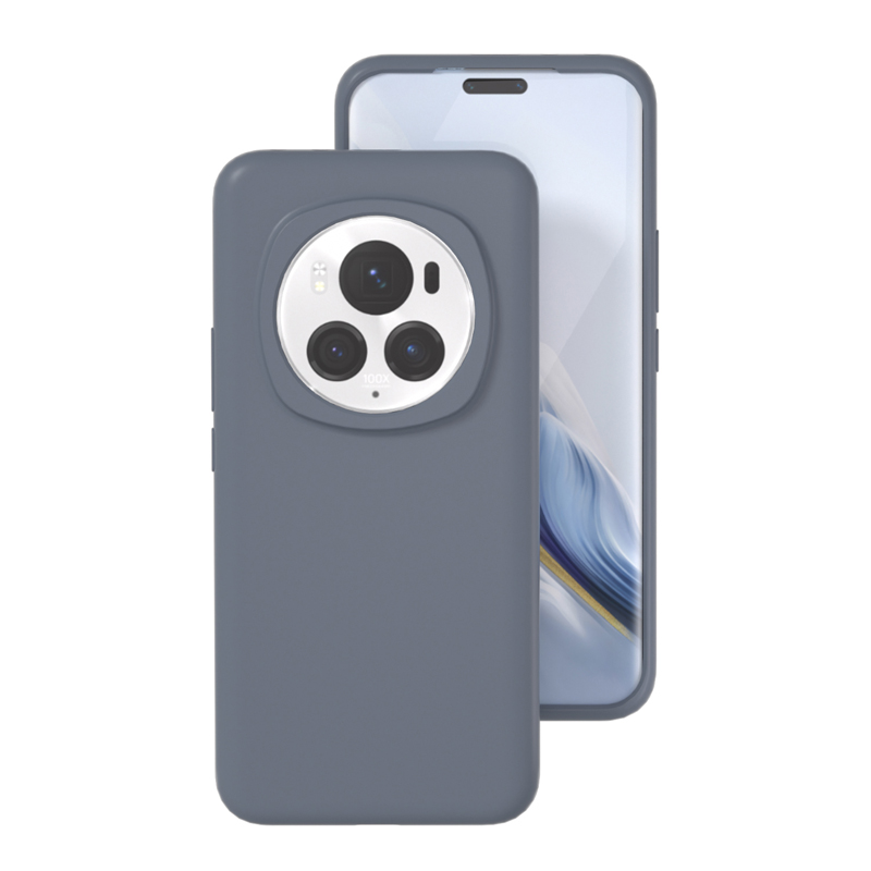 Para Honor Magic 6 Pro funda suave de silicona líquida Premium con flocado dentro de la carcasa protectora para Honor Magic6: nylon / Gris
