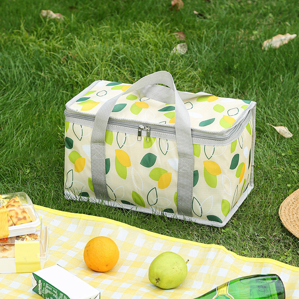 Checkered Picnic Bag Large Capacity Camping Storage Bag Cold Protection Portable Ice Pack Bag Waterproof for Beach School Office